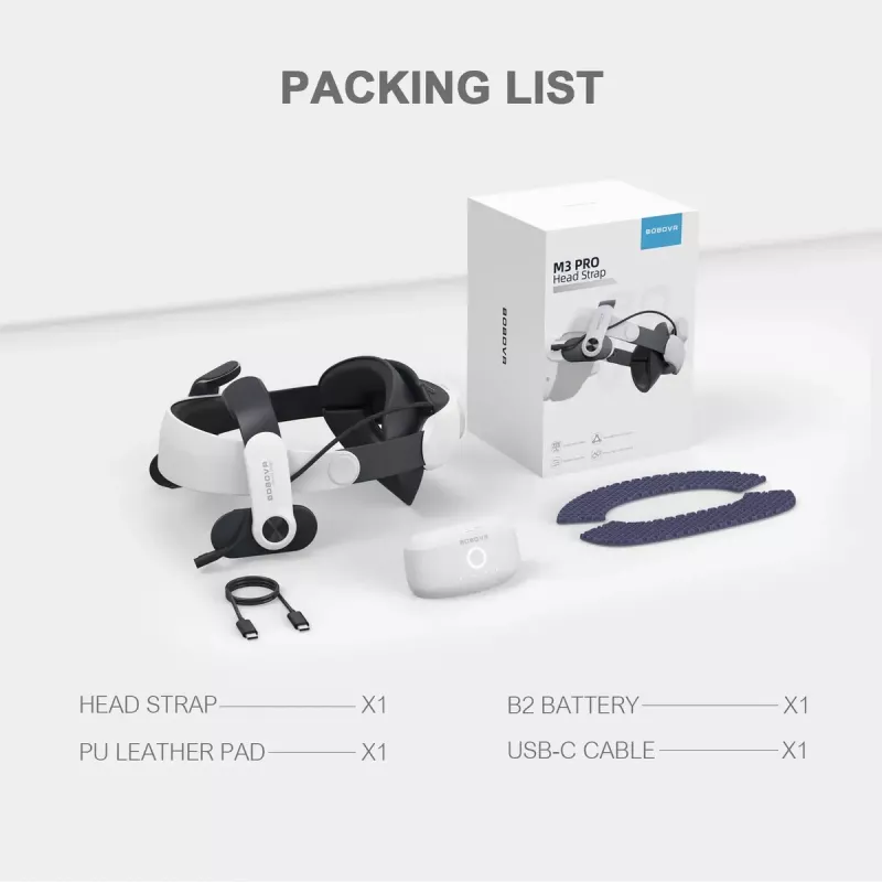Peapael akupakiga BOBOVR M3 Pro Oculus Quest 3 jaoks