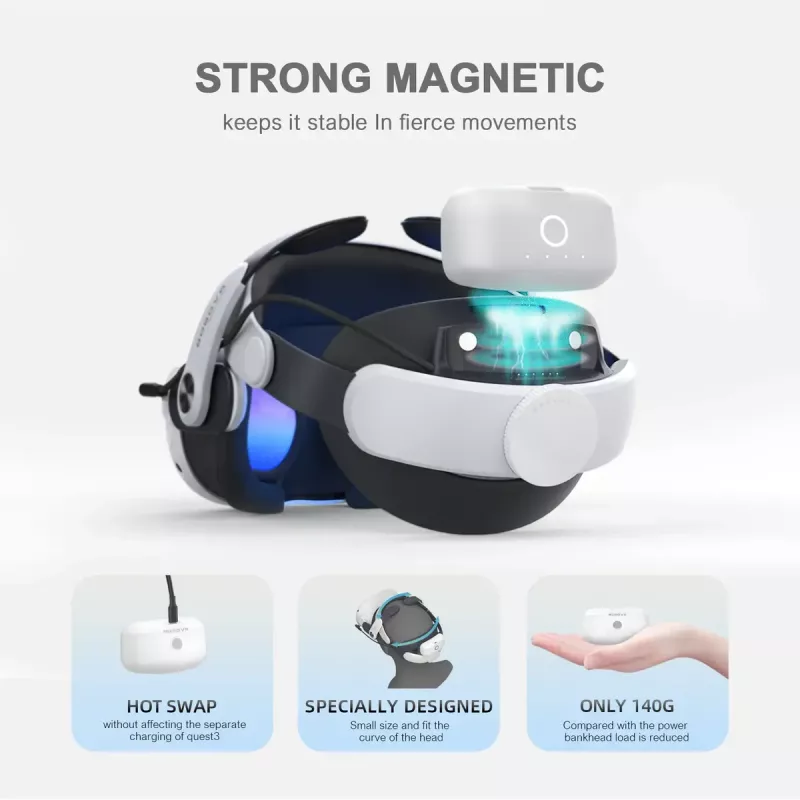 Peapael akupakiga BOBOVR M3 Pro Oculus Quest 3 jaoks