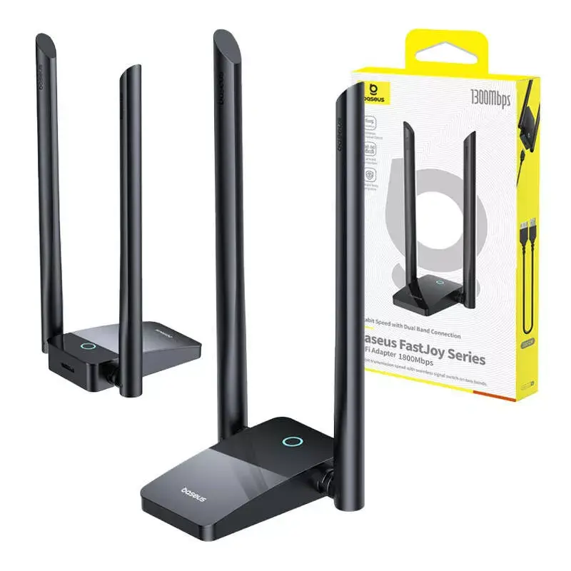 WiFi adapter Baseus FastJoy 1800Mbps must — kaheribaline USB võrguadapter