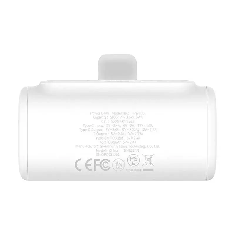 Akupank OS-Baseus Compact IP 5000mAh 20W (valge)