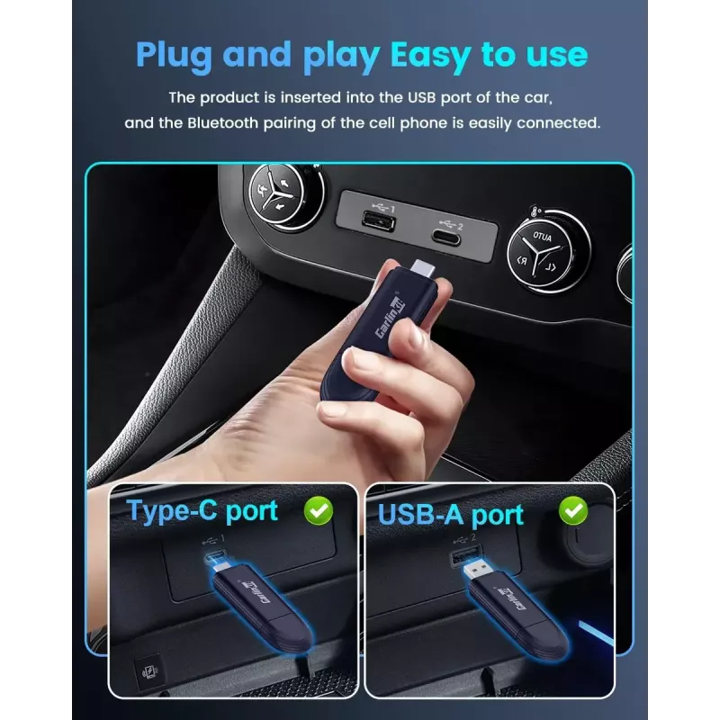 Carlinkit Auto Meediavastuvõtja MINI PRO — must, 81,3×21×10,5 mm
