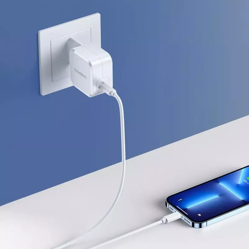 USB-C toiteadapter CHOETECH PD8007 45W EL valge – USB‑C PD 45W