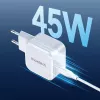 USB-C toiteadapter CHOETECH PD8007 45W EL valge – USB‑C PD 45W