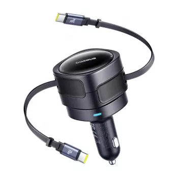 Autolaadija Baseus Enjoyment Max 60W integreeritud USB-C-kaablitega, 60W väljund