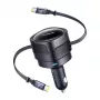 Autolaadija Baseus Enjoyment Max 60W integreeritud USB-C-kaablitega, 60W väljund