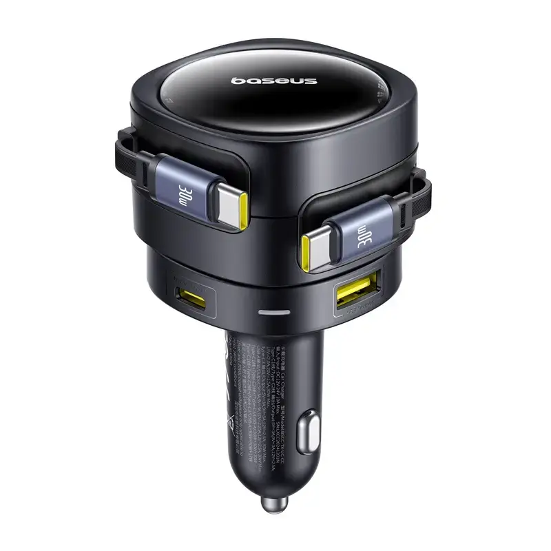 Car Charger Baseus Enjoyment Max 90W koos USB-C ja USB-A portidega