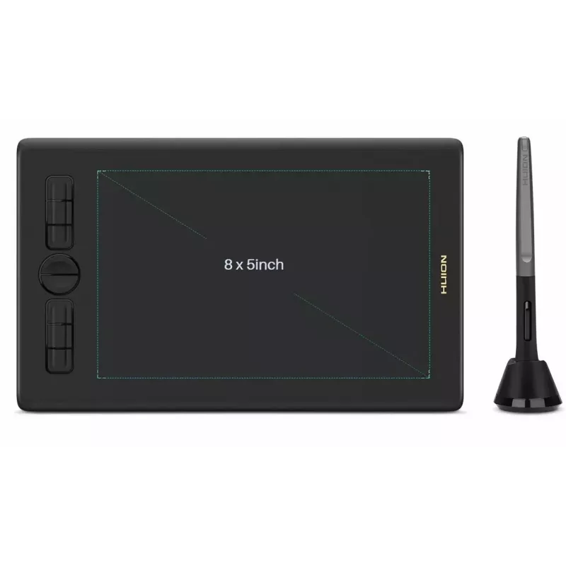 Graafikatahvel HUION Inspiroy H580X — aktiivne ala 8,5×5,0 tolli, 5080 LPI, 8192 survetaset, 8 programmeeritavat klahvi, USB-C