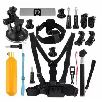 Tarvikute komplekt Puluz PKT18 action-kaameratele — 20-osaline komplekt, ühildub Osmo Action 5, Pro, Insta360 Ace Pro 2-ga