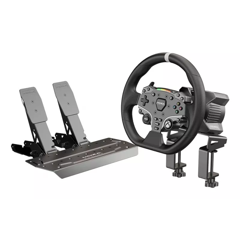 Moza Racing R3 komplekt Xboxile ja arvutile, rool + pedaalid, arvuti, Xbox One, Xbox Series S, Xbox Series X, kodunupp, 360°, otseveoline, reguleeritav