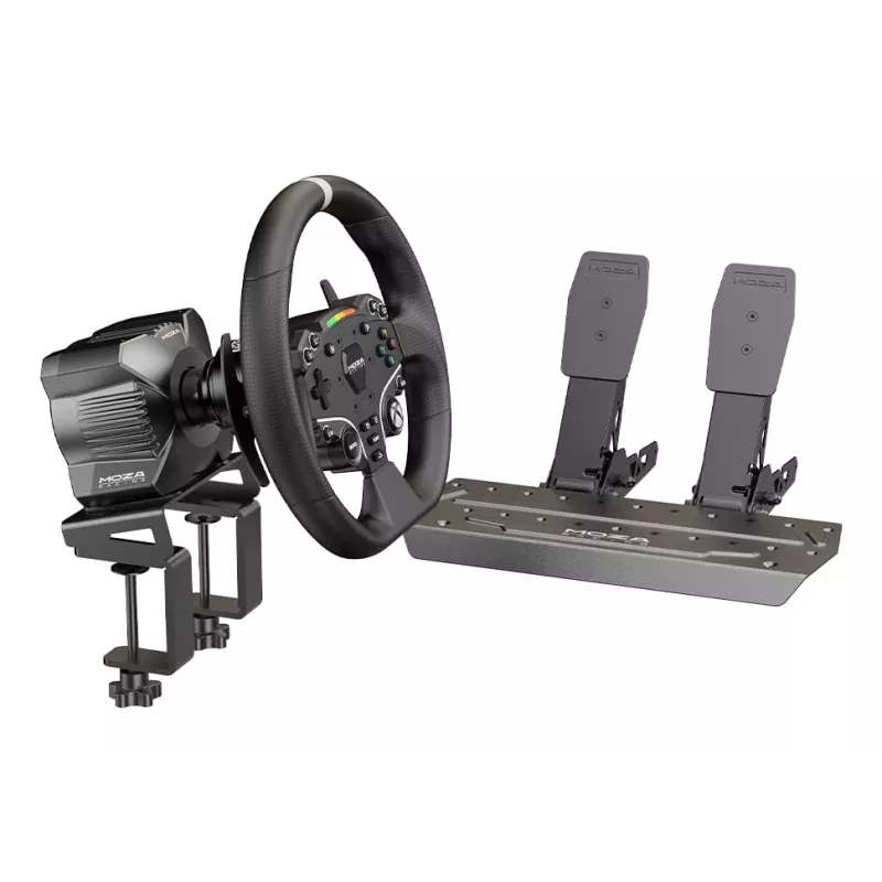 Moza Racing R3 komplekt Xboxile ja arvutile, rool + pedaalid, arvuti, Xbox One, Xbox Series S, Xbox Series X, kodunupp, 360°, otseveoline, reguleeritav
