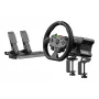 Moza Racing R5 Bundle, Rool + Pedaalid, PC, Juhtmega, Must, Alumiinium, Nahk, Teras, Alumiinium, Nahk