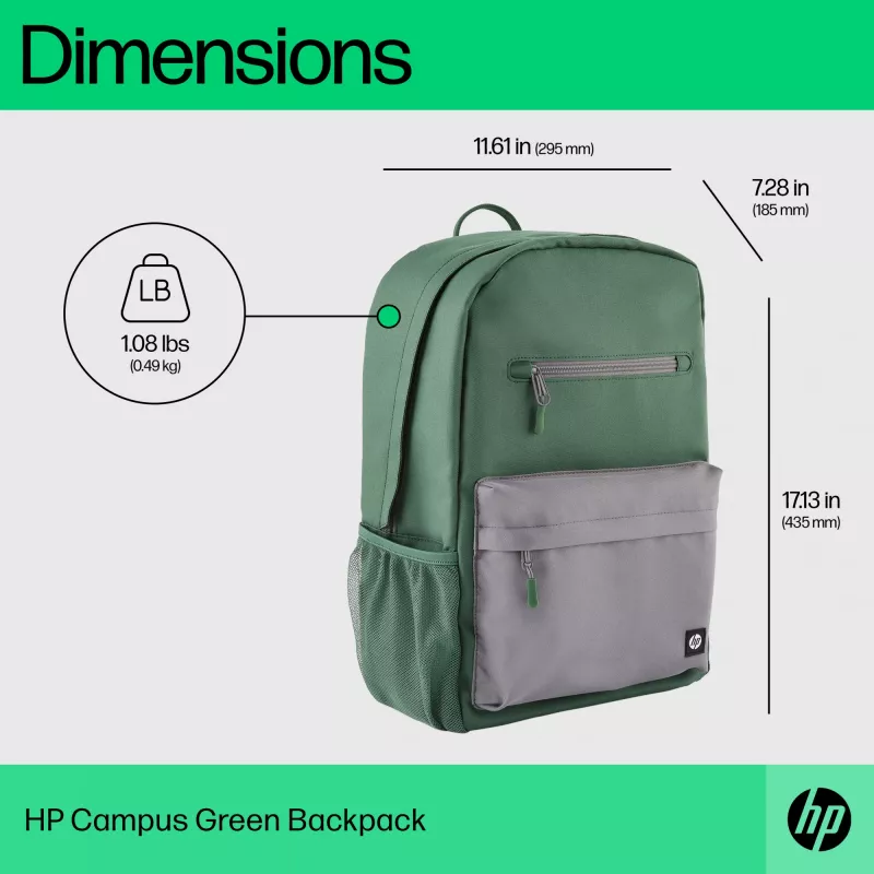 Vabaajaseljakott HP Campus roheline Backpack roheline hall polüester