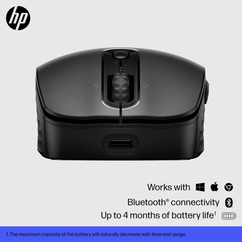 HP 695 taaslaetav juhtmevaba hiir, mõlemakäeline, Bluetooth, 4000 DPI, must
