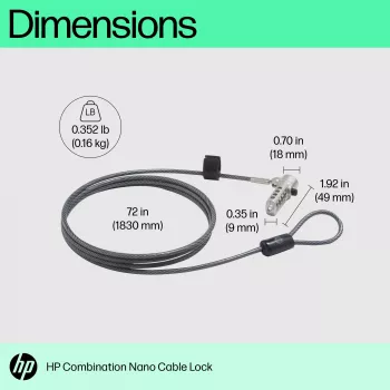 Kombinatsioonilukk HP Nano 63B28AA roostevaba teras 1,83 m