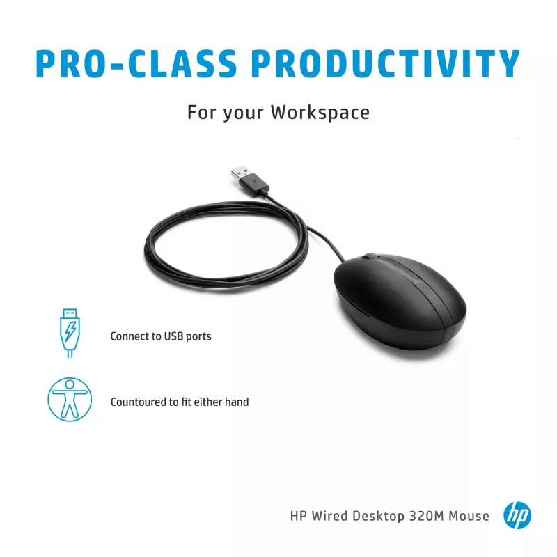 Hiir HP 9VA80AA Must USB