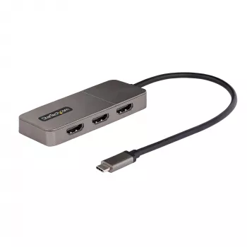 StarTech.com 3-pordiline USB-C MST jaotur – USB-C-lt 3-le HDMI-le mitme monitori adapter sülearvutile – Kolm HDMI-d kuni 4K 60Hz DP 1.4 alt režiimi & DSC-ga – HDR – 1 jala (30cm) kaabel – Ainult Windows
