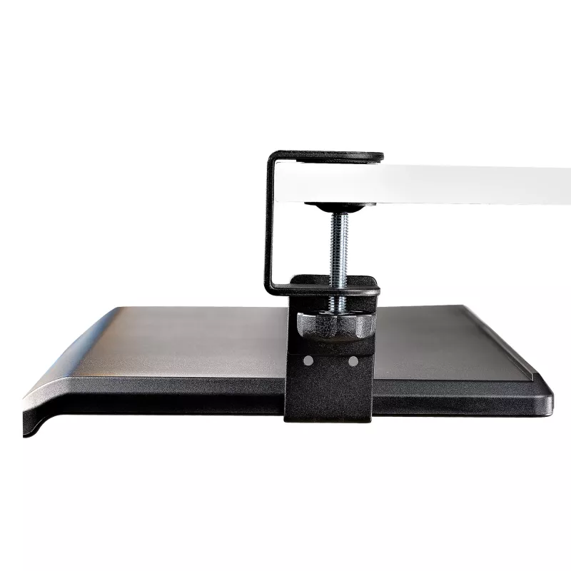 StarTech.com lauaalune klaviatuurialus, klambritega ergonoomiline klaviatuurihoidik, kuni 12 kg (26,5 naela), liugklaviatuuri- ja hiirealus C-klambritega, kõrgusega reguleeritav klaviatuurialus (3,9/4,7/5,5 tolli)