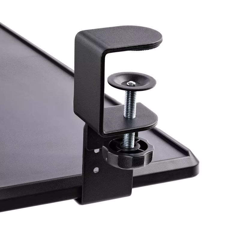 StarTech.com lauaalune klaviatuurialus, klambritega ergonoomiline klaviatuurihoidik, kuni 12 kg (26,5 naela), liugklaviatuuri- ja hiirealus C-klambritega, kõrgusega reguleeritav klaviatuurialus (3,9/4,7/5,5 tolli)