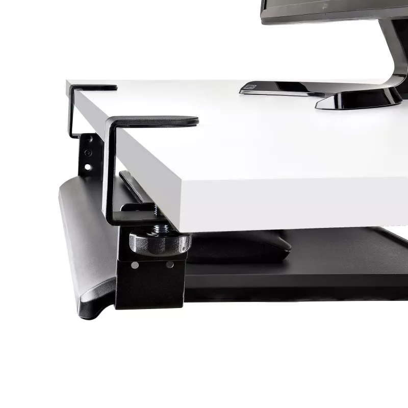 StarTech.com lauaalune klaviatuurialus, klambritega ergonoomiline klaviatuurihoidik, kuni 12 kg (26,5 naela), liugklaviatuuri- ja hiirealus C-klambritega, kõrgusega reguleeritav klaviatuurialus (3,9/4,7/5,5 tolli)