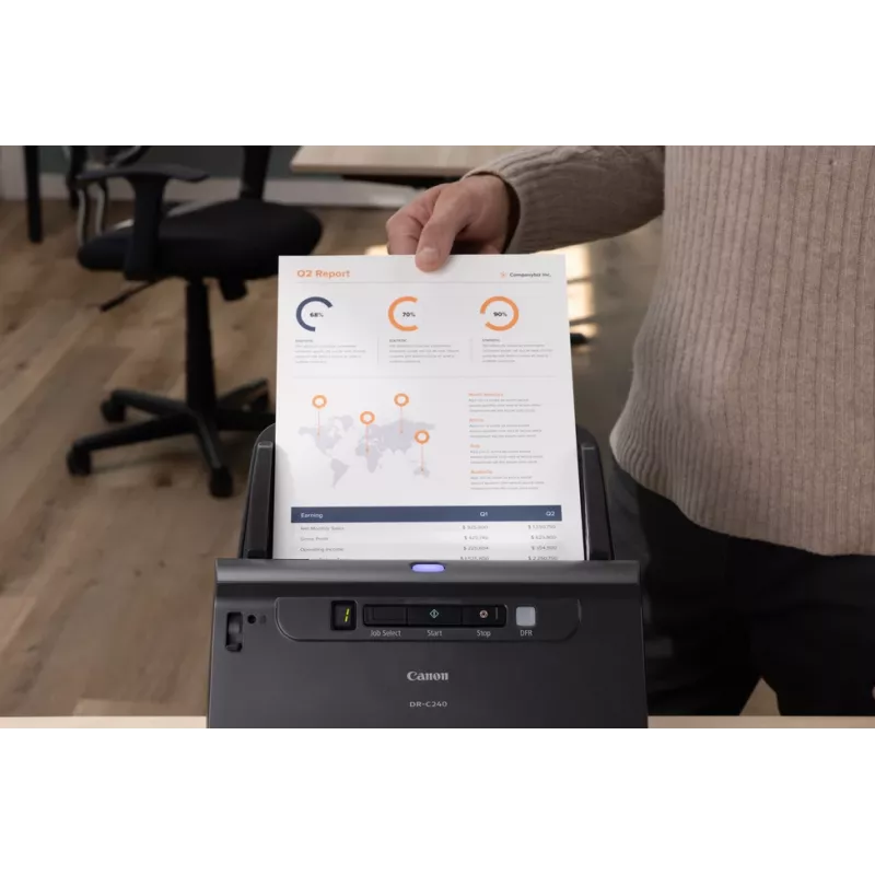 Canon imageFORMULA DR-C240 kahepoolne lauadokumendiskanner, 216 x 3000 mm, 600 x 600 DPI, 24 bit, 24 bit, 45 ppm, 30 ppm