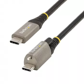 StarTech.com 3 jala (1 m) ülemise kruvilukuga USB-C kaabel 10 Gbps – USB 3.1/3.2 Gen 2 USB-C kaabel – 100 W (5 A) toiteedastusega laadimine, DP Alt Mode – ühe kruvilukuga, USB-C juhe laadimiseks/sünkroonimiseks