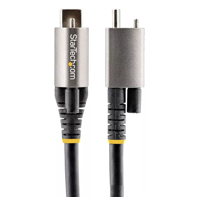 StarTech.com 3 jala (1 m) ülemise kruvilukuga USB-C kaabel 10 Gbps – USB 3.1/3.2 Gen 2 USB-C kaabel – 100 W (5 A) toiteedastusega laadimine, DP Alt Mode – ühe kruvilukuga, USB-C juhe laadimiseks/sünkroonimiseks