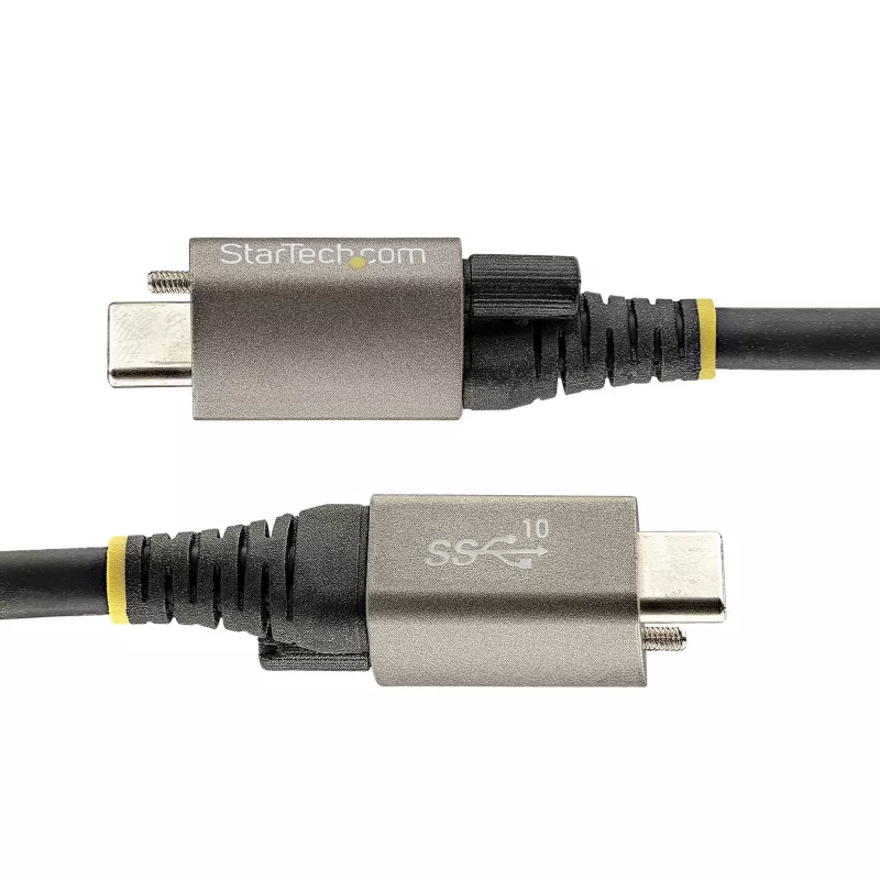 StarTech.com 3 jala (1 m) ülemise kruvilukuga USB-C kaabel 10 Gbps – USB 3.1/3.2 Gen 2 USB-C kaabel – 100 W (5 A) toiteedastusega laadimine, DP Alt Mode – ühe kruvilukuga, USB-C juhe laadimiseks/sünkroonimiseks