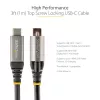 StarTech.com 3 jala (1 m) ülemise kruvilukuga USB-C kaabel 10 Gbps – USB 3.1/3.2 Gen 2 USB-C kaabel – 100 W (5 A) toiteedastusega laadimine, DP Alt Mode – ühe kruvilukuga, USB-C juhe laadimiseks/sünkroonimiseks