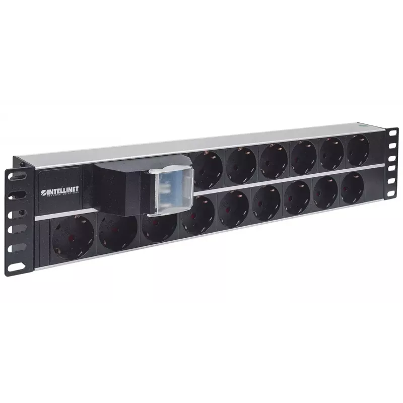 Intellinet 19-tolline 2U rack-monitooritav toitepikendus 15 pesaga, Saksa tüüp
