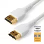 StarTech.com 3ft (1m) õhuke HDMI 2.0 kaabel, paindlik Premium-sertifitseeritud HDMI-juhe Ethernetiga, UHD 4K 60Hz HDR10, vastupidav aramiidkiust disain TPE-kattega, valge