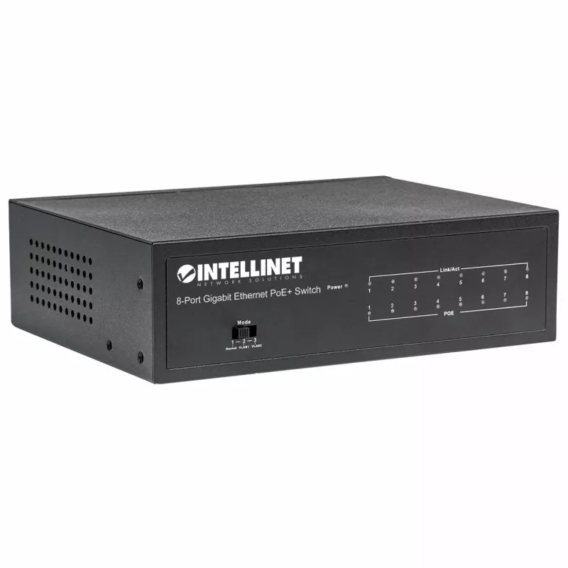 Hallatav kommutaator Intellinet 8-pordiline Gigabit Ethernet PoE+