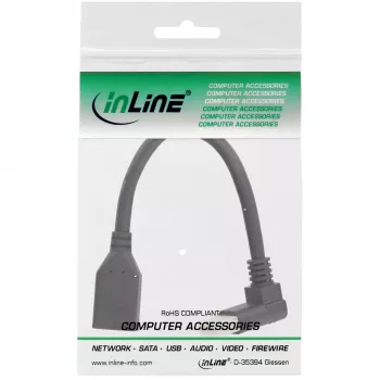 InLine DisplayPort 1.4 adapterkaabel M/F, 8K4K, ülespoole nurga all, must/kuldne