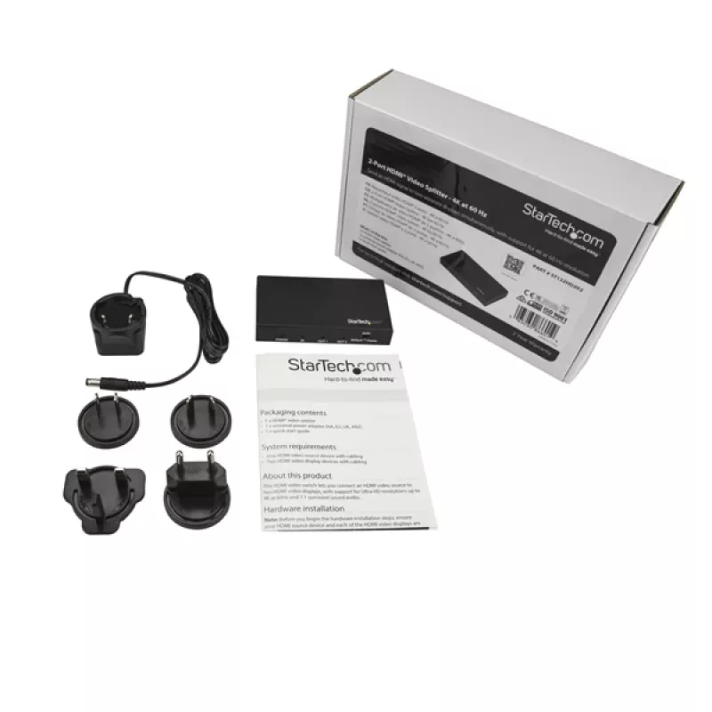 StarTech.com 2-pordiline HDMI jaotur HDR-iga - 4K 60Hz