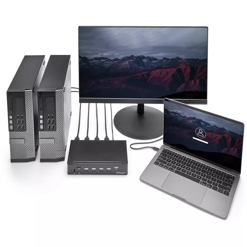 StarTech.com 4-pordiline HDMI KVM-lüliti - USB 3.0 - 1080p, 1920 x 1080 pikslit, riiulile paigaldatav, must