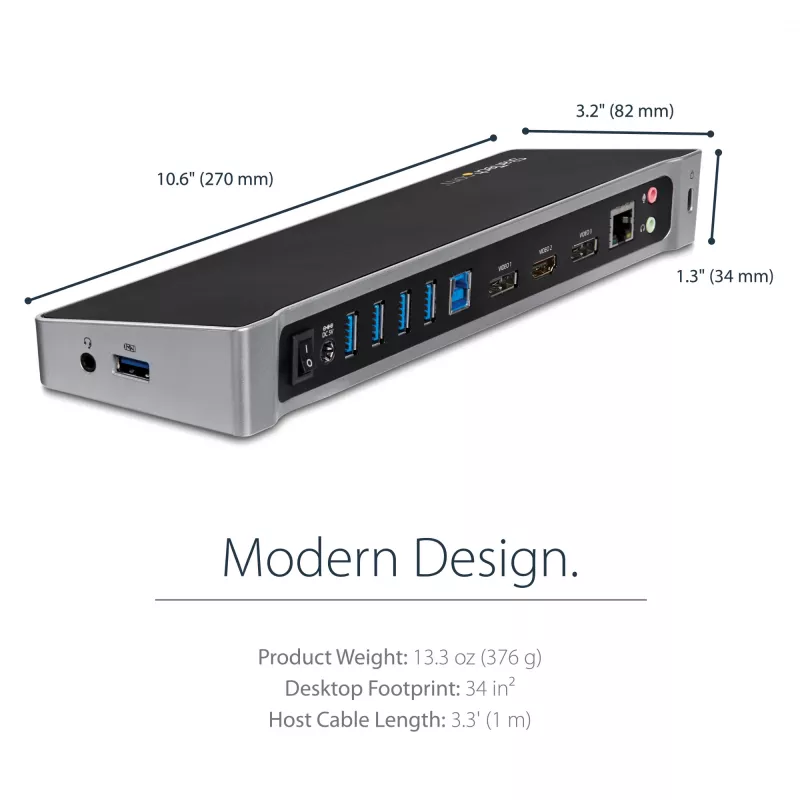 StarTech.com Triple-Monitor USB 3.0 dokkimisjaam – 1x HDMI – 2x DisplayPort