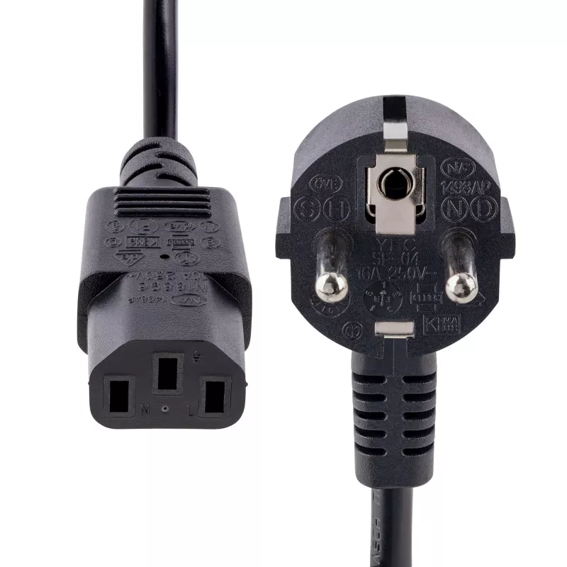 StarTech.com 3m (10ft) arvuti toitejuhe, 18AWG, EL Schuko kuni C13 toitejuhe, 250V 10A, must asendus vahelduvvoolu juhe, teleri/kuvari toitekaabel, Schuko CEE 7/7 kuni IEC 60320 C13 toitejuhe - PC toiteploki kaabel