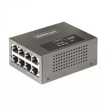 StarTech.com 4-pordine mitme gigabitine PoE++ süstija, 5/2.5/1G Ethernet (NBASE-T), PoE/PoE+/PoE++ (802.3af/802.3at/802.3bt), 160 W võimsuseelarve, seinale/DIN-liistule kinnitatav, haldamata