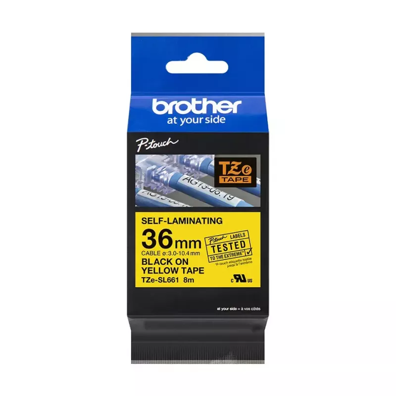 Brother TZE-SL661 silditeip Must kollasel