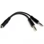 StarTech.com 3,5 mm 4 kontaktiga jaotur 2x 3 kontaktiga 3,5 mm peakomplekti jaotur - F/M