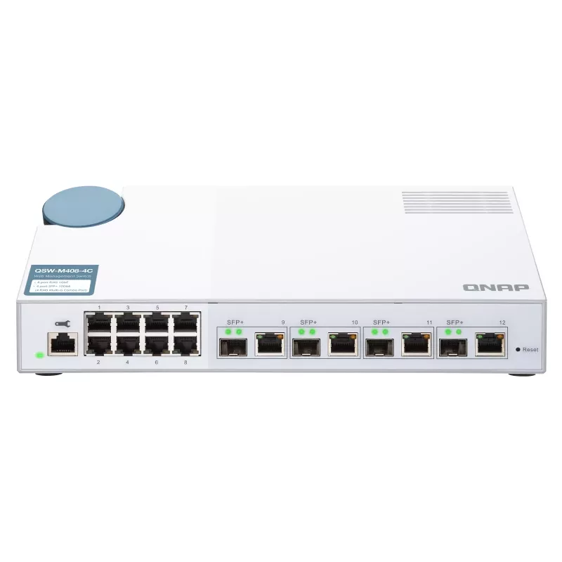 QNAP QSW-M408-4C võrgukommutaator hallatav L2 Gigabit Ethernet (10/100/1000) valge
