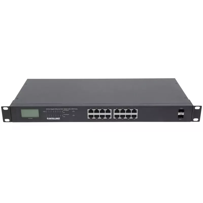 Haldamata võrgukommutaator Intellinet 16-pordiline Gigabit Ethernet PoE+ 370 W