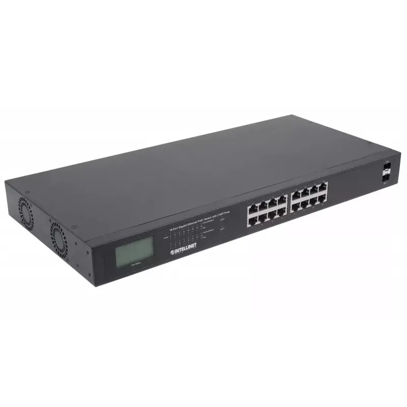 Haldamata võrgukommutaator Intellinet 16-pordiline Gigabit Ethernet PoE+ 370 W