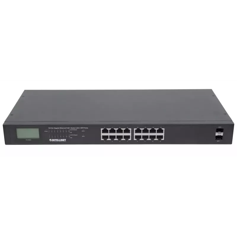 Haldamata võrgukommutaator Intellinet 16-pordiline Gigabit Ethernet PoE+ 370 W