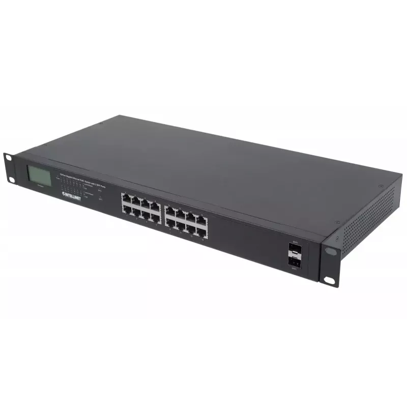 Haldamata võrgukommutaator Intellinet 16-pordiline Gigabit Ethernet PoE+ 370 W