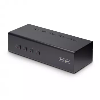 StarTech.com 4-pordiline kahe monitoriga DisplayPort KVM-lüliti, 4K 60Hz, 2x USB 5Gbps jaoturipordid, 2x USB 2.0 HID-porti, kiirklahv- ja nupplülitus, TAA nõuetele vastav – 3,5 mm heli, HDCP