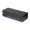 StarTech.com 4-pordiline kahe monitoriga DisplayPort KVM-lüliti, 4K 60Hz, 2x USB 5Gbps jaoturipordid, 2x USB 2.0 HID-porti, kiirklahv- ja nupplülitus, TAA nõuetele vastav – 3,5 mm heli, HDCP