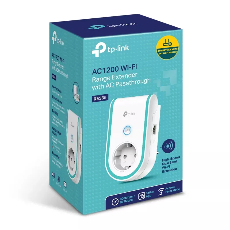 TP-Link RE365 võrgulaiendaja Võrgu repiiter Valge 10, 100 Mbit/s