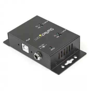 StarTech.com 2-pordiline tööstuslik seinale kinnitatav USB-jadaliidese adapteri jaotur koos DIN-liistu klambritega