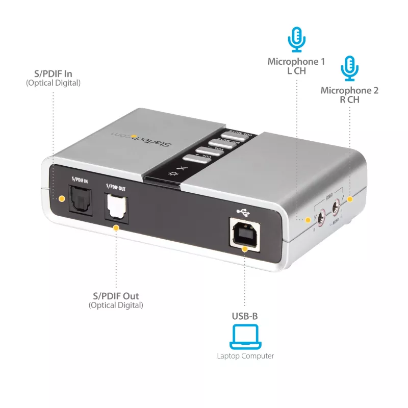StarTech.com 7.1 USB heliadapter – väline helikaart SPDIF-digitaalheli toega