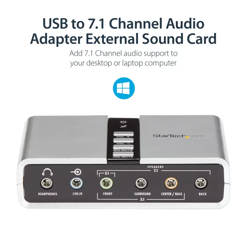 StarTech.com 7.1 USB heliadapter – väline helikaart SPDIF-digitaalheli toega
